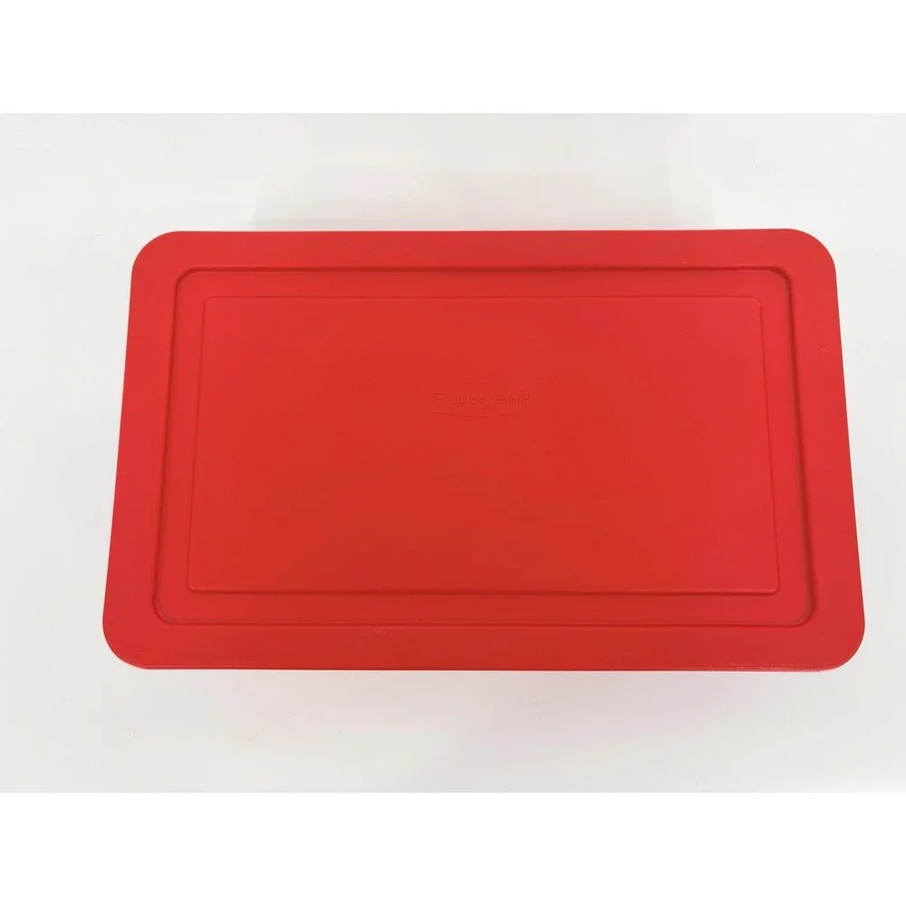 Vintage Rubbermaid 0286 Red Lid Clear Box Storage Container Keepers Plastic 13